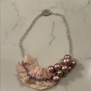 Elegant Pink and Silver Necklace